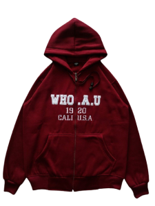 Jaket Sweater Hoodie Who Au Zipper Color Putih Premium Matt Cotton Flace G280s COD