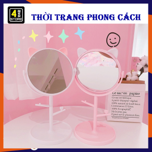 Gương Trang Điểm Để Bàn Lúa Mạch Xoay 360 Độ Cao Cấp - Gương Soi Di Động - Gương Để Bàn 2 Mặt Hình Tròn Và Vuông Thông Minh- Gương Trang Điểm Decor Để Bàn Màu Pastel Dễ Thương
