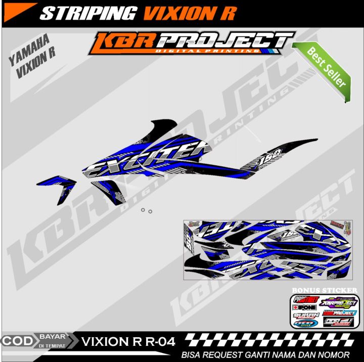 VIXION R STIKER STRIPING PREMIUM MOTOR KEREN LIS VARIASI VIXION R ...