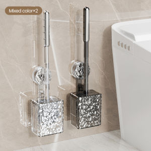 Bathroom Toilet Brush With Glacier Pattern Suction Cup Wall Mounted Long Handle Toilet Brush Bathroom Supplies2026