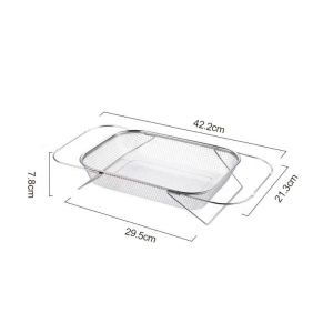 FOUNDTWO Lưới mịn Rây lọc bồn rửa có thể mở rộng Đa năng Thép không gỉ Giỏ thoát nước bồn rửa Đa chức năng Chiều dài có thể điều chỉnh Dụng cụ lọc bồn rửa Rau