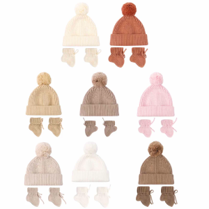 Handmade Baby Booties Knitting Socks Shoes and Hat Set for Newborns Soft & Breathable Bonnet Socks for 0-6 Months