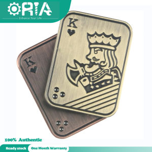 ORIA Metal Slider Toys Poker Style Skull EDC Fidget Sensory Toys Magnetic Push Metal Slider for All Ages to Relieve Stress