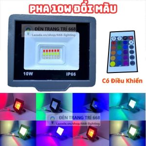 Pha 10W đổi màu Chống nước Có Điều Khiển Chiếu cây hòn non bộ hắt bể cá ...