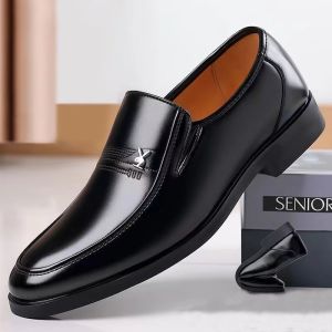 Mens Korean Business Formal Office Shoes Slip On Black Leather Casual Shoes For Men size 39-44
