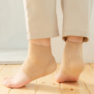 [Childhood MS] Gel Silicone Heel Protector Sleeve Heel Pads Heel Cups Plantar Fasciitis Support Feet Care Skin Repair Cushion Half-yard Socks