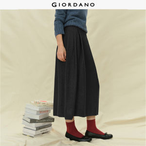 Giordano Women Elastic waist pleated bud skirt Free Shipping 18465226