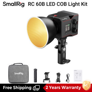 SmallRig RC 60B 60W COB Light LED Video Light Studio Equipment with Built-in 3400mAh Battery and 9 Light Effects Continuous Output Light for Move Photography 4376 / 4518