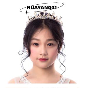 HUAYANG01 [2023 new HOT FASHION] 2023 New Women Girls Color Crown Headwear Korean Tiara Fashion Birthday Dress Rhinestone Crown Hair Accessories