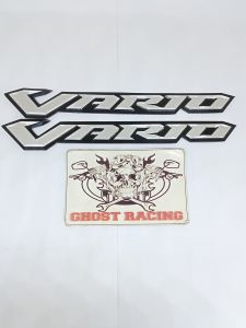 Emblem motor Honda vario / stiker logo vario aluminium mirror kiri kanan 1 set