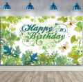Butterfly Green Leaf Birthday Photography Background Jungle Animal Themed Birthday Backdrop Kids Party Decoration Supplies. 