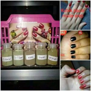 Kutek Muslim/Pacar Kuku/Nail Henna/Kutek Arab Bubuk Halal Untuk sholat isi 4ml