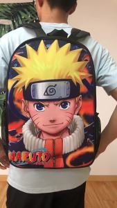 2025New Uzumaki Naruto Anime Backpack Sasuke High Capacity Nylon Double-sided Printing Travel Bag Cartoons 17 Inch Knapsack Gifts09/08