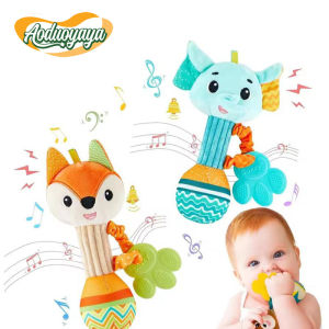 Aoduoyaya Baby Soft Rattle Toy Squeeze Rattle Ring Bell Toys Plush Toy Hand Rattle Baby