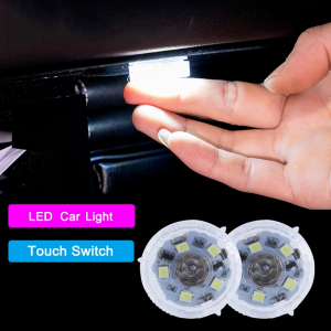 Car Mini Led Touch Switch Light Auto Wireless Ambient Lamp Portable Night Reading Light Car Roof Bulb Car Interior Light