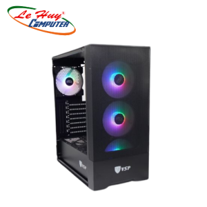 VỎ CASE MÁY TÍNH VSP GAMING FA06 ĐEN/TRẮNG (4FANS LED)