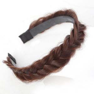 Fishbone Braid Wig Hair Hoop Twist Braid Head Hoops Fluffy Simulation Braid Hair Band Wigs Headband Non-slip Headwear Hair Accessories