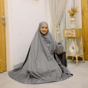 MUKENA TRAVELING POLOS UKURAN JUMBO/ MUKENA XAVIERA MINI POUCH PARASUT KOREA PREMIUM DAPAT SAJADAH MINI
