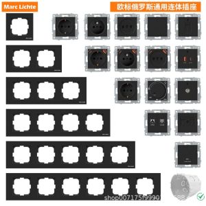 WAPKTY 1Pcs 220V 16A 250V Modular Sockets And Switches Dual USB Fast Charge RJ45 TV Panel Wall Switch Durable PC Panel EU French Socket Module for EU Standard Wall Mount DIY