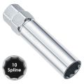 Feekoon 10 Spline Lug Nut Key Replacement for TA20-19/21, Compatible with Bimecc 10-Spline Lug Nut and Lug Bolts, Passenger with 3/4 and 13/16 Hex Drive, Alloy Steel, Silver (1 Pack). 