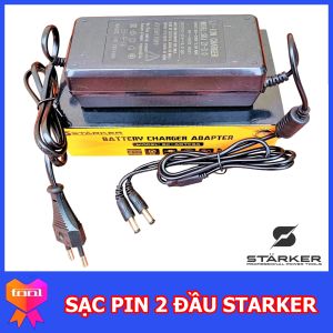 Bộ sạc pin đa năng 2 đầu STARKER Đức sạc nhanh chân pin phổ thông bảo hành 6 tháng