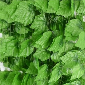 Daun Rambat Besar Anggur Sulur 2m Warna Hijau Muda Plastik Juntai Wisteria Tanaman Dekorasi Lamaran
