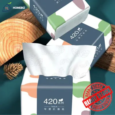 Tisu Muka Lembut 4 Lapis 200/420 Helai Untuk Rumah & Bayi - Soft Facial Tissue Paper Wood House Use Tissue Paper Tisu Baby Raw Wood Pulp Soft Tissue (Price For 1 PACK)