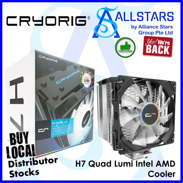(ALLSTARS : We Are Back Promo) Cryorig H7 Quad Lumi Intel LGA1150/1151/1155/1156/AMD AM/FM Cooler (Warranty 2years with Local Distributor Corbell)