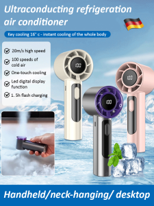 2025 New Handheld Small Fan Super High Speed Student Class Silent Electric Fan Small Mini Handheld Portable Outdoor Commuting Powerful Turbo Fan Super Long Battery Life Fashionable Personality