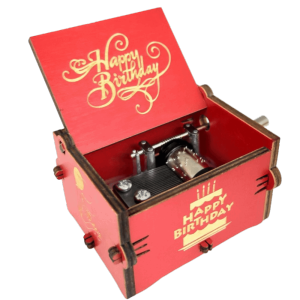 MMLUCK Vẽ tranh bằng tia UV Hộp nhạc sinh nhật Khắc Lò xo cơ khí Hộp nhạc bằng gỗ Chủ đề sinh nhật vui vẻ Retro Hộp nhạc mùa xuân Quà tặng trẻ em