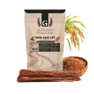 Bún gạo lứt GUfoods - Dai ngon tự nhiên Healthy Eat clean Thực dưỡng Lành mạnh Thuần chay (túi zip 400g)