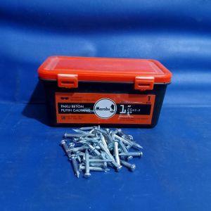 Paku Beton Marabu Putih Ukuran 1 1In 1Inch Anti Karat Eceran 8PCS