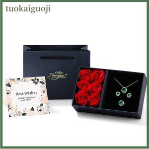 tuokaiguoji I Love You Jewelry Box Immortal Flower Jewelry Box Roses Window Gift Box Ring Earrings Pendant Necklace Box Jewelry Organizer