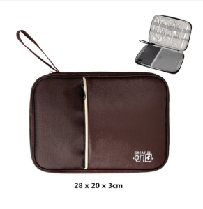 SKY300 (PU LEATHER IPAD TABLET) Multipurpose Digital Gadget Cable Pouch Earphone Organizer