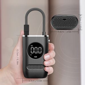 Compact Wireless Tire Inflator – 12V Rechargeable LED Display for Cars and Motorcycles