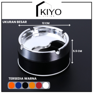 KIYO Asbak Putar Tutup / Asbak  Portable Rotation Enclosed / Asbak Rokok Stainless Steel Tebal