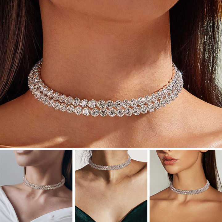 Prom Bridal Necklace Set Green Crystal Rhinestone Earrings Silver Jewelry  Set | eBay
