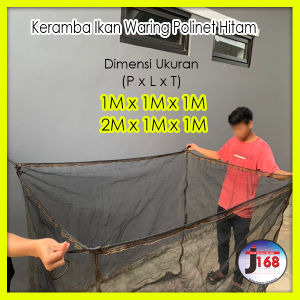 Promo Termurah Keramba Ikan Waring Polinet Hitam ukuran 2x1x1