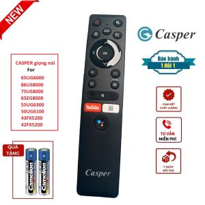 Điều khiển tivi Casper Smart giọng nói các dòng 65UG6000 43FG5100 86US8000 75US8000 65EG8000 55UG6300 50UG6100 43FX5200 42FX5200 [ BH 6 tháng tặng kèm pin] remote tivi casper