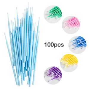 DORISNA 100pcs Disposable Cotton Swab Eyelash Extension Tools Eyeline Remover Micro Brush Lash Removing Swab