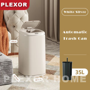 Plexor 35L/40L Automatic Trash Can with Lid Floor-standing Intelligent Induction Trash Bins with inner Bucket Smart Motion Sensor Trash Can for Bedroom Bathroom Kitchen Office