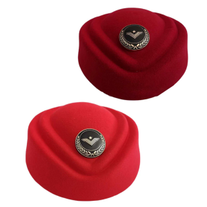 Flight Attendant Hat Maroon Stewardess Hats Stewardess Costume Hat Adults Cosplay Costume Air Hostesses Flight Trip