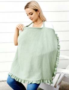 Elegant Linen Ruffle Apron with Button Closure for Kitchen & Dining EE