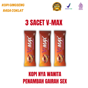V-MAX Kopi Gingseng Rasa Coklat Minuman Kopi Penambah Gairah Stamina Pria Wanita