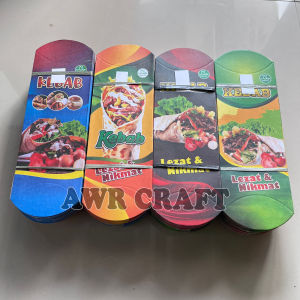 Box Kebab Ukuran 24 x 9 cm Motif Warna Dengan Tarikan / kemasan kebab/ wadah kebab