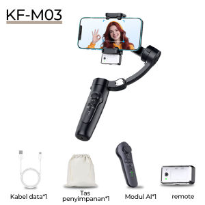 【NEW Modul AI】KF-M03 Gimbal Stabilizer 3 Axis hp Smartphone with Magnetic Modul AI LED Fill Light(3 Warna)  Handheld Gimbal Face Tracking Auto-Inception Tripod  Magnetic Remote Control