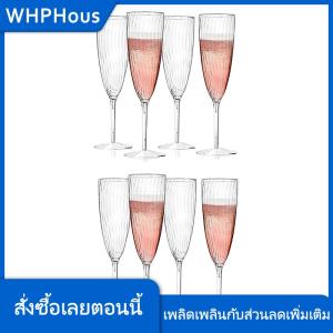 WHPHous แก้วแชมเปญพลาสติกแบบใช้แล้วทิ้ง1 2ชิ้นเหมาะสำหรับงานแต่งงานงานปาร์ตี้และงานปาร์ตี้ชาวเวอร์ถ้วยใสของขวัญ