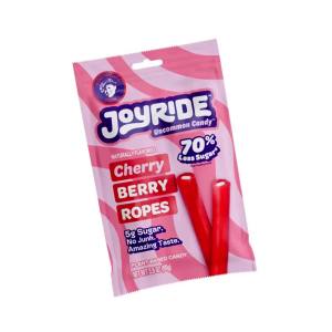 JOYRIDE Cherry Berry Ropes - 3.5 oz 6-Pack Bundle with 2.5oz Glacial Peppermint Gum Tart Cherry Licorice Low Calorie Candy Low Sugar & Low Carb Fiber Snack (7 Items)