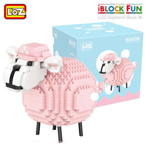 LOZ Mini Blocks Animal Figure Anime Giraffe Pink Pig Figurines Educational Toy For Children Model Building Kits DIY Assembly Building blocks