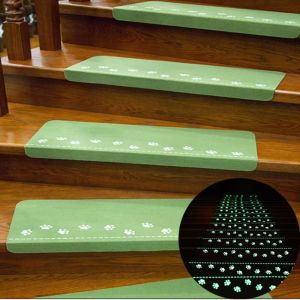 REGISTR Washable Luminous Bear Claw Stair Mat Self Adhesive Water Absorbing Stair Step Mat Stair Protector Rug Safety Mute Step Anti-slip Pad Stair